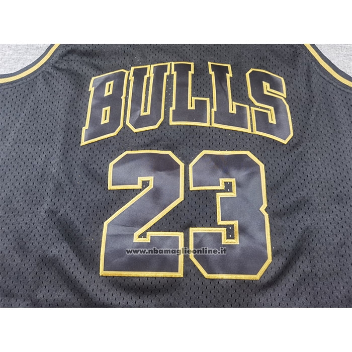 Maglia Chicago Bulls Michael Jordan #23 Mitchell & Ness 1997-98 Or Nero